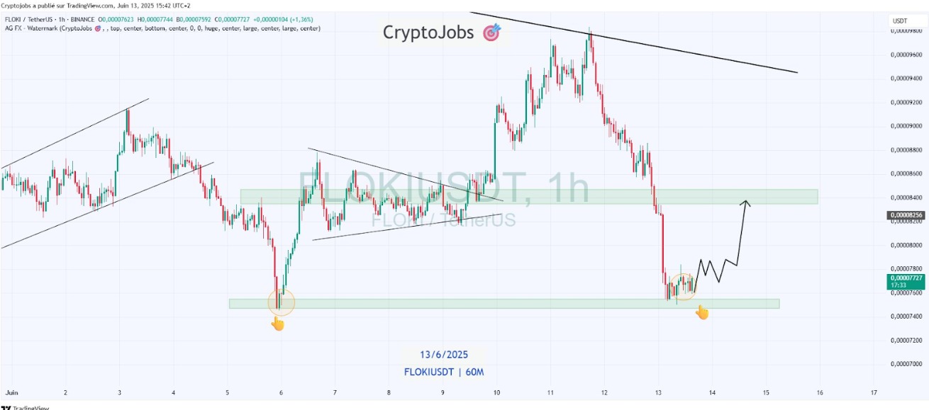 Floki Crypto Double Bottom Pattern