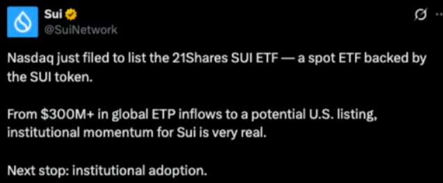 Nasdaq-listed 21Shares SUI ETF
