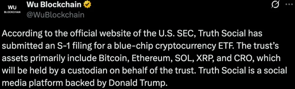 Truth Social Crypto Blue Chip ETF