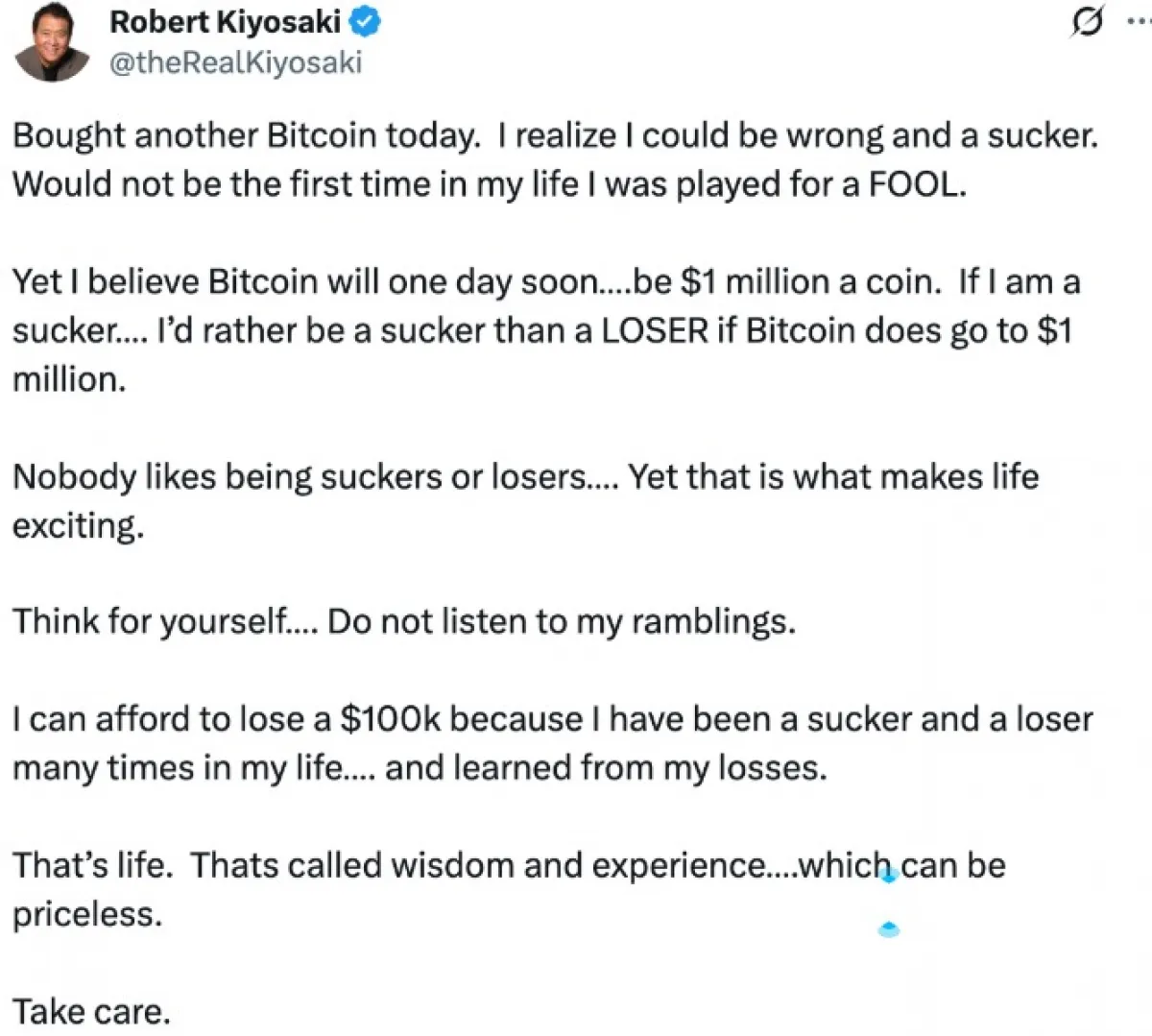 Robert Kiyosaki Bitcoin forecast